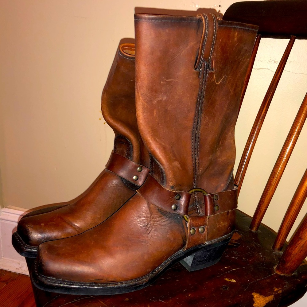 Frye Harness Cognac Riding Boots 7.5-8